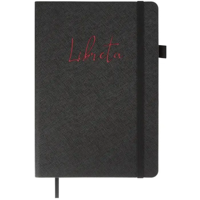 Книга записна Buromax LIBRETA, А5, 96 аркушів, клітинка, чорний (BM.295117-01)