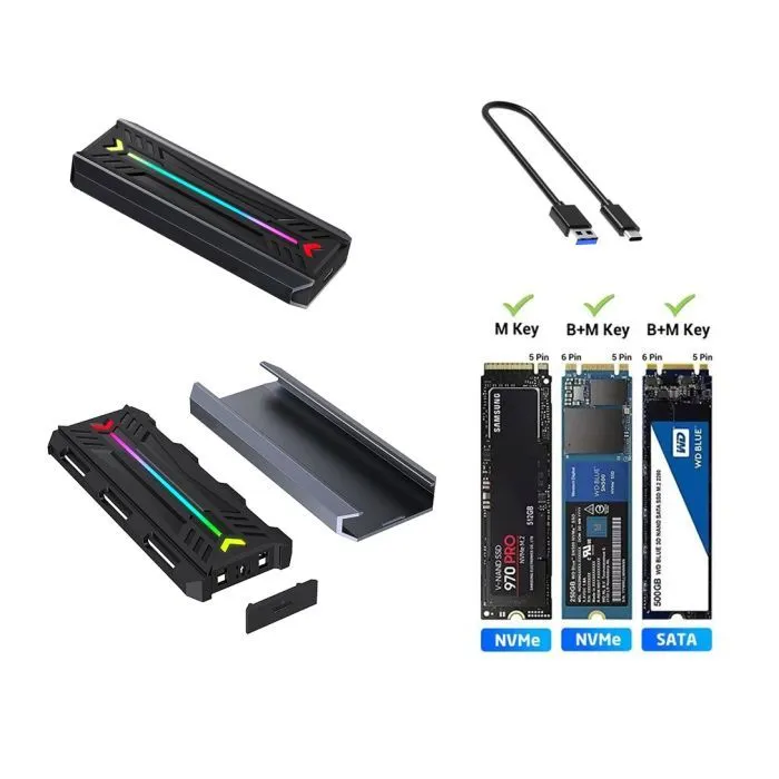 Карман внешний Dynamode M.2 SSD NVMe/SATA to USB-C USB 3.2 Gen2 tool-free (DM-CAD-SSD16) изображение 6