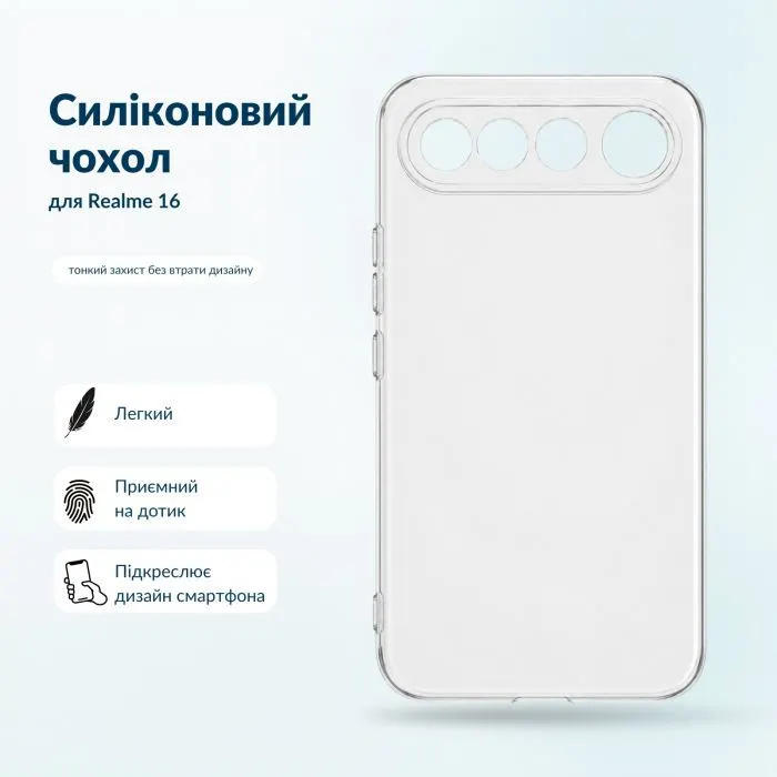 Чехол для мобильного телефона BeCover Silicone Realme 16 Transparent (716062)