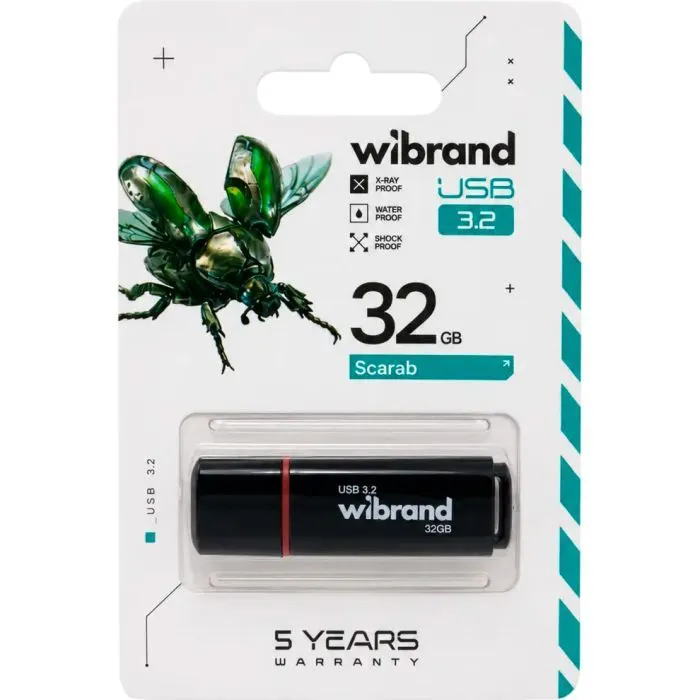 USB флеш накопитель Wibrand 32GB Scarab Black USB 3.2 (WI3.2/SC32P11B) изображение 4