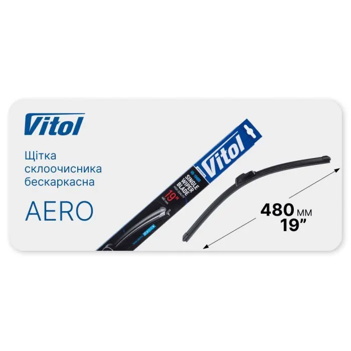 Щітка склоочисника Vitol AERO 19" (480 мм) (VB-19480) зображення 4