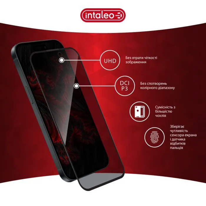 Скло захисне Intaleo Privacy Apple iPhone 15 Black (1283126591983) зображення 6