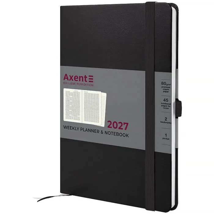 Тижневик Axent 2027 Prime Strong, 145х210, чорний (8507-27-01-A)