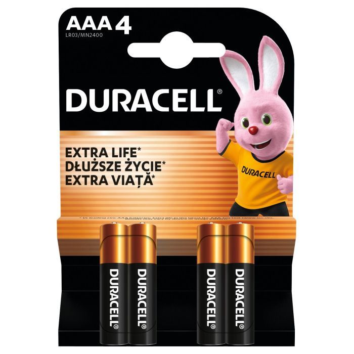 Батарейка Duracell AAA лужні 4 шт. в упаковці (5000394052543 / 81545421) зображення 2