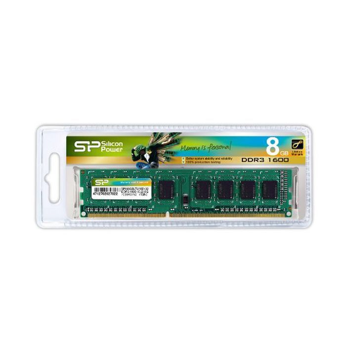 Модуль памяти для компьютера DDR3 8GB 1600 MHz Silicon Power (SP008GBLTU160N02)