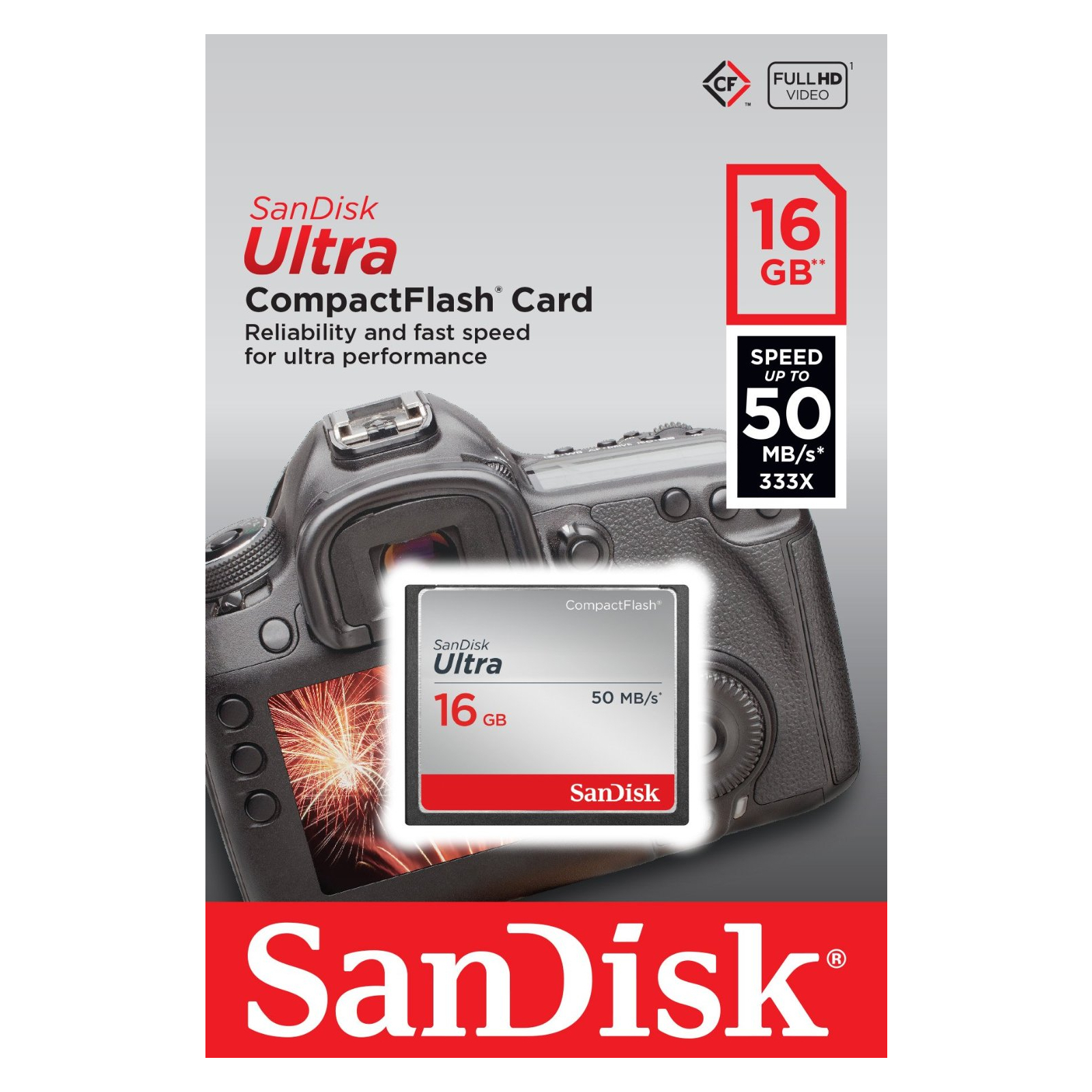 Карта памяти SanDisk 16Gb Compact Flash Ultra (SDCFHS-016G-G46) изображение 3
