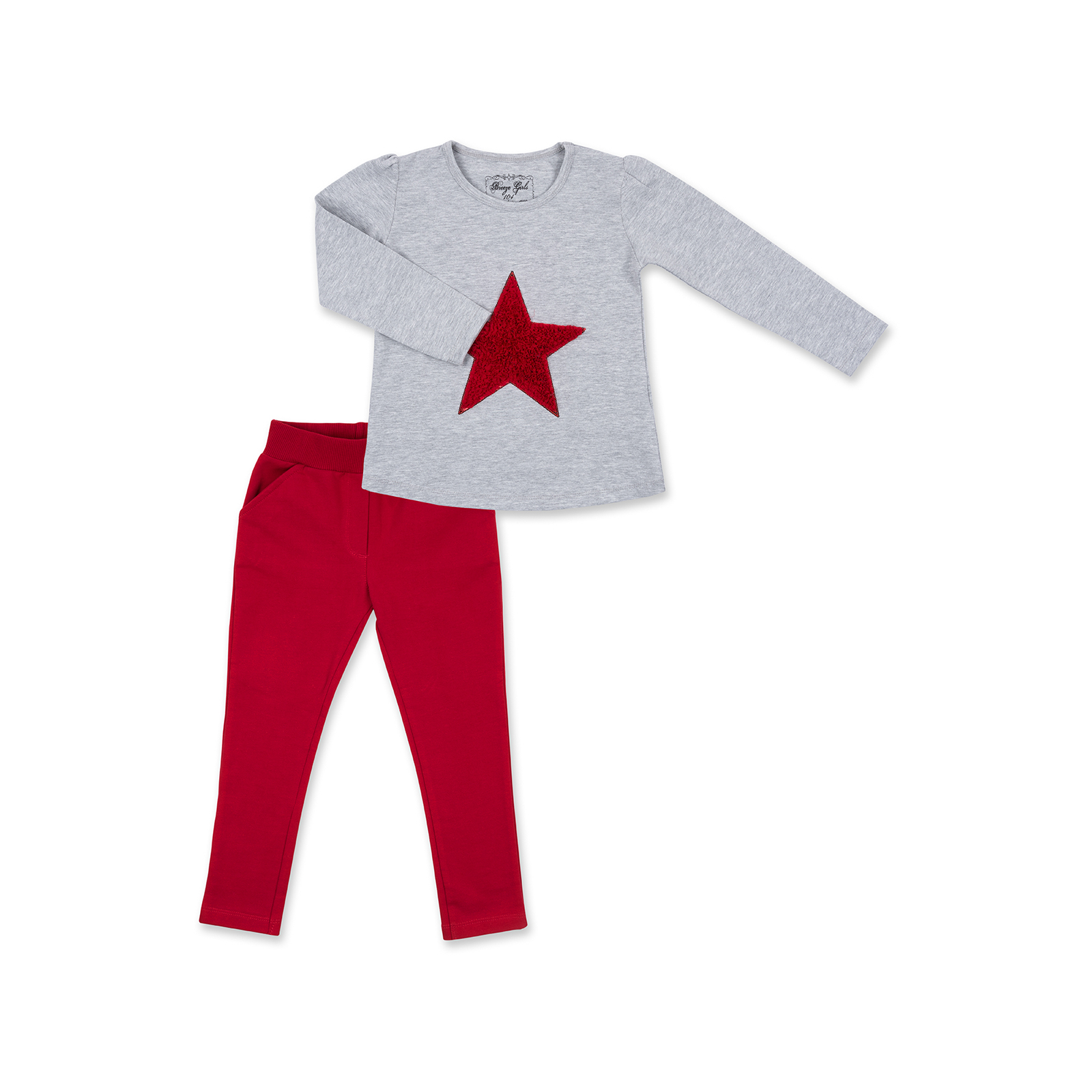 Набір дитячого одягу Breeze з об'ємною аплікацією (8401-98G-gray)