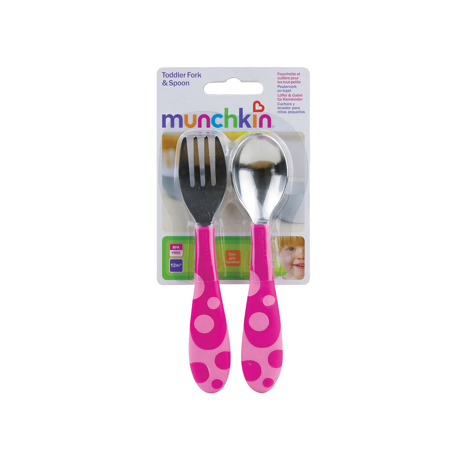 Набір дитячого посуду Munchkin Ложка + вилка рожеві (011404.02) зображення 2