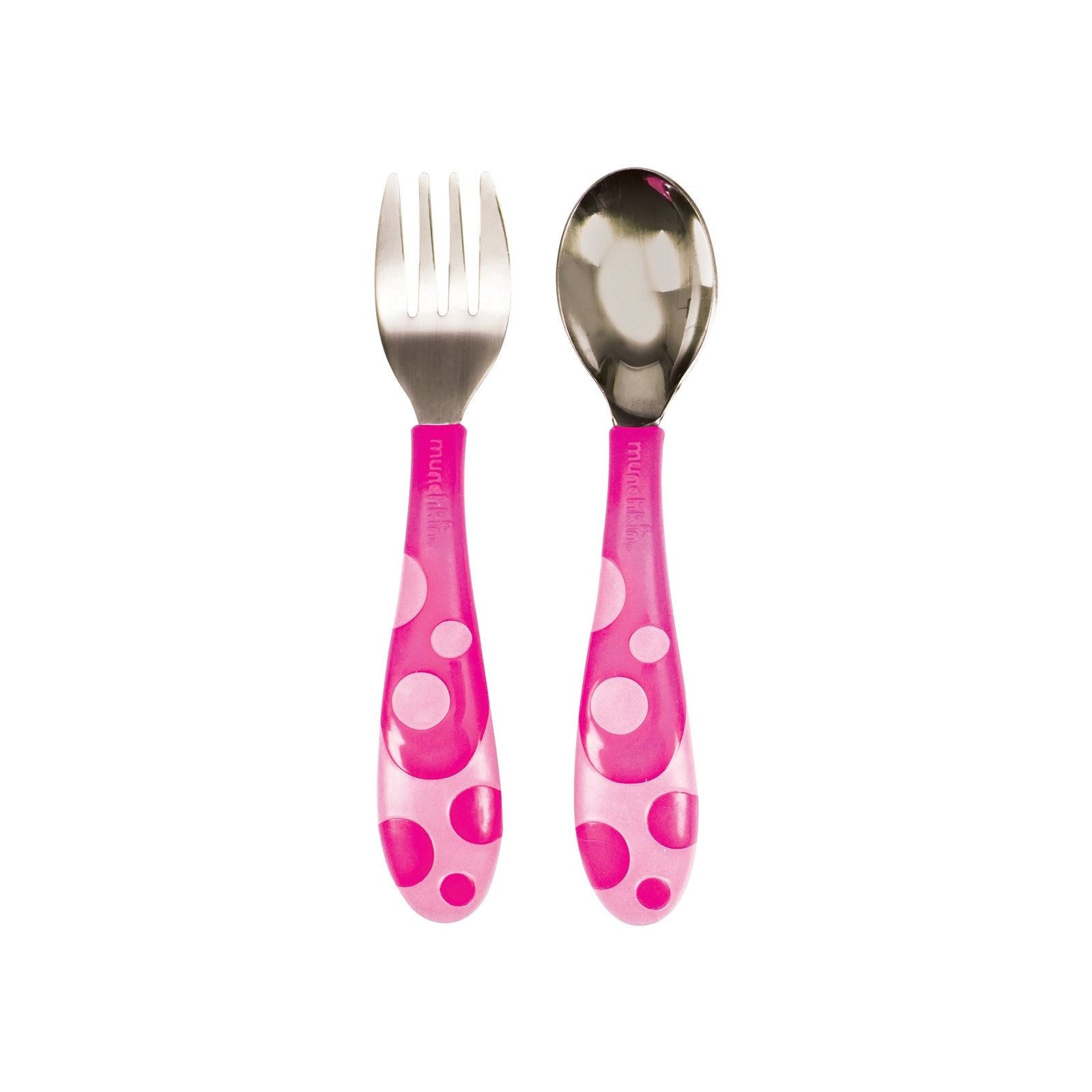 Набор детской посуды Munchkin Ложка + вилка розовые (011404.02)