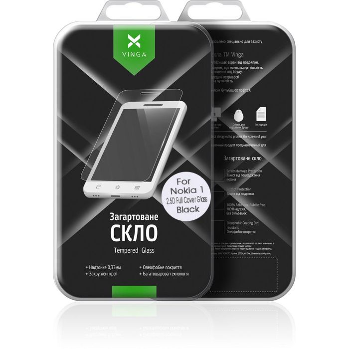 Стекло защитное Vinga для Nokia 1 Black (VTPGS-N1B) изображение 9