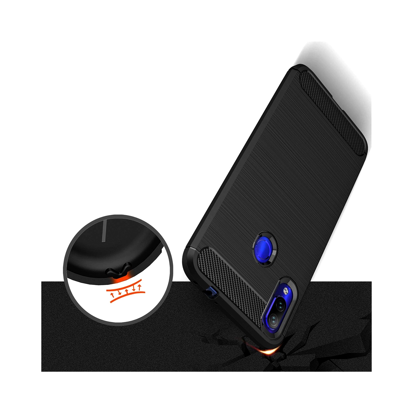 Чохол до мобільного телефона Laudtec для Xiaomi Redmi Note 7 Carbon Fiber (Black) (LT-XRN7) зображення 7