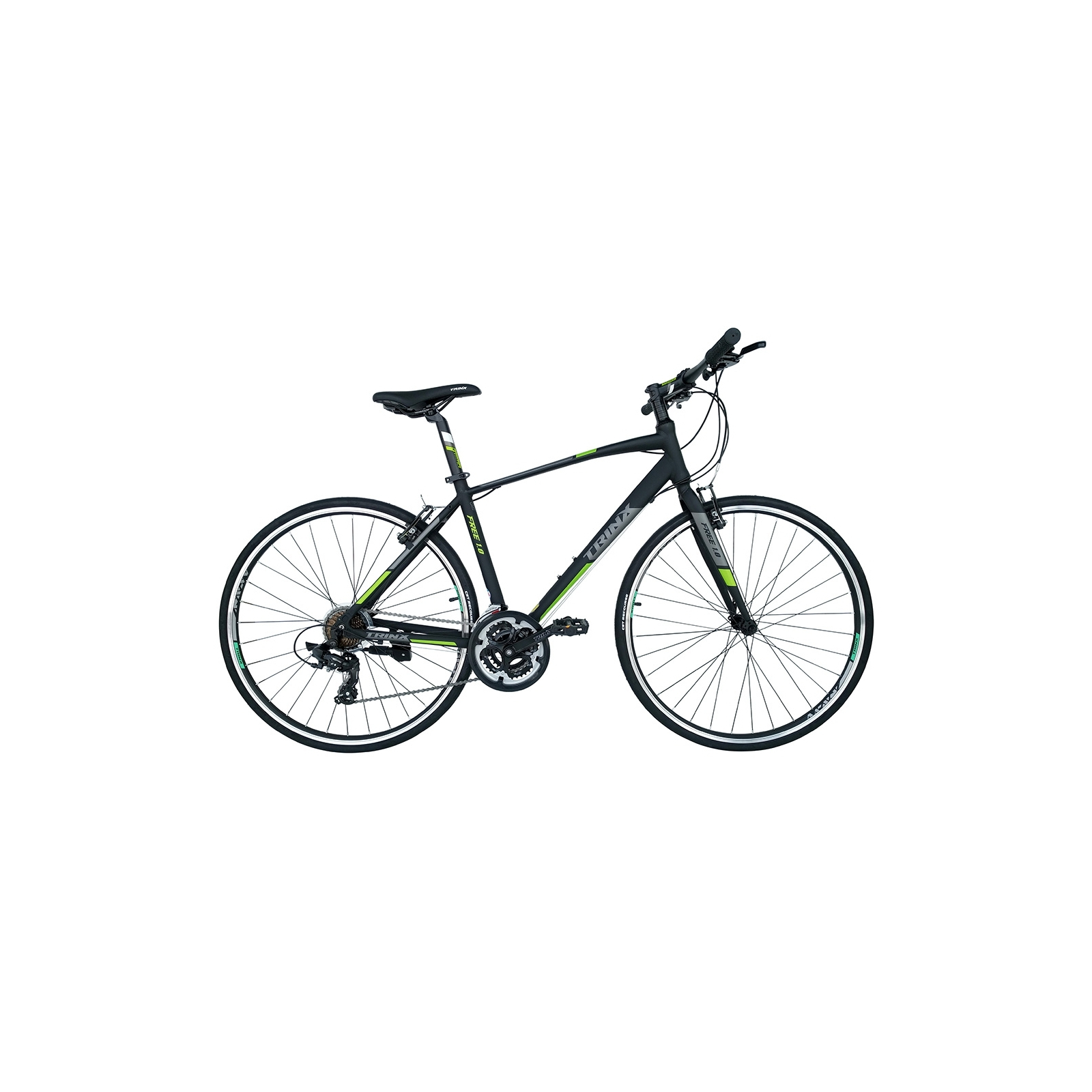Велосипед Trinx Free 1.0 700C*470 Matt-Black-Grey-Green (10030058)