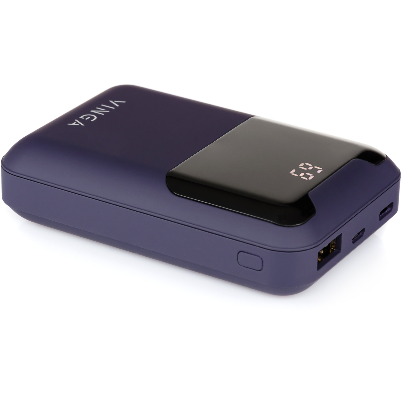 Батарея універсальна Vinga 10000 mAh Display soft touch purple (BTPB0310LEDROP) зображення 3