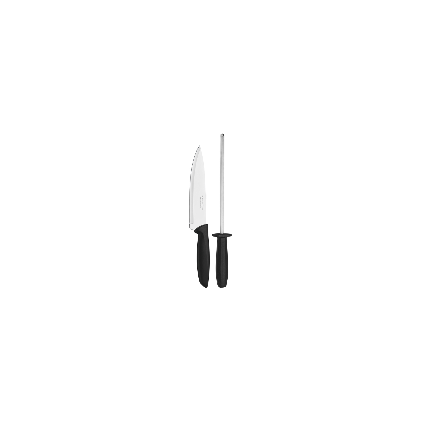 Набор ножей Tramontina Plenus 2 предмета (нож 178мм + мусат) Black (23498/011) изображение 2