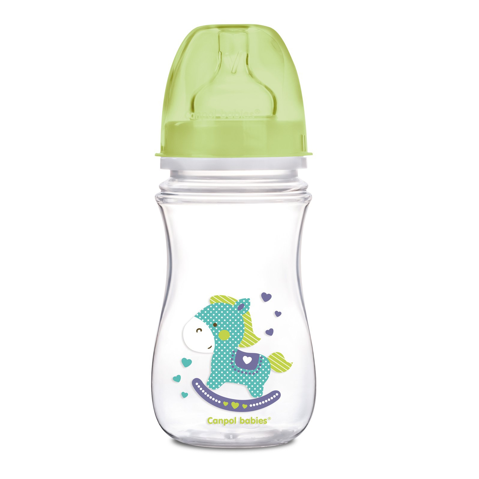 Бутылочка для кормления Canpol babies антиколиковая EasyStart - Toys с широким отверстием 240 мл (35/221_gre)