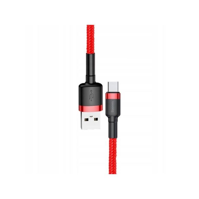 Дата кабель USB 2.0 AM to Type-C 1.0m Cafule 3A red+black Baseus (CATKLF-B91) зображення 3