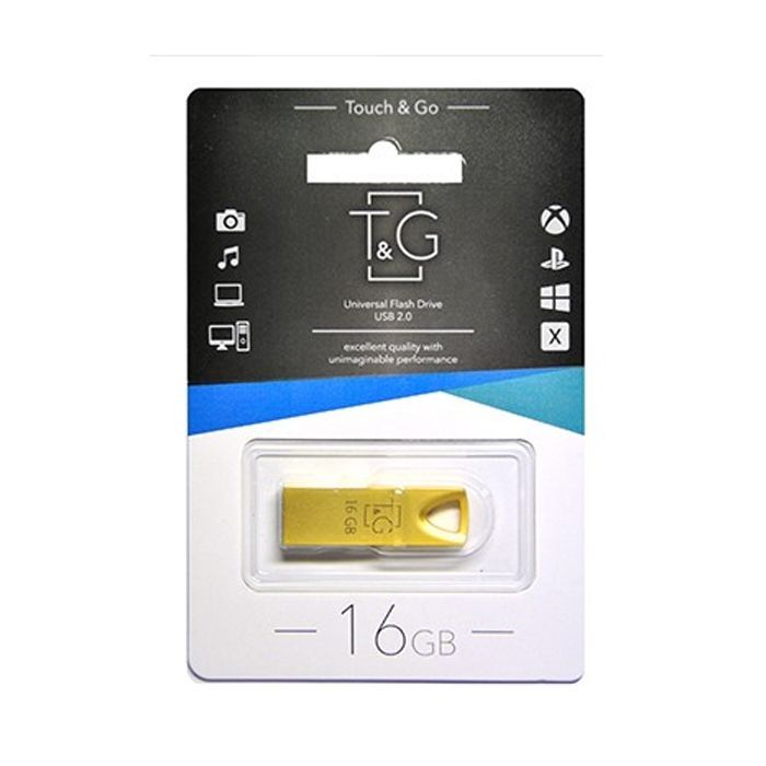 USB флеш накопичувач T&G 16GB 117 Metal Series Gold USB 2.0 (TG117GD-16G) зображення 2