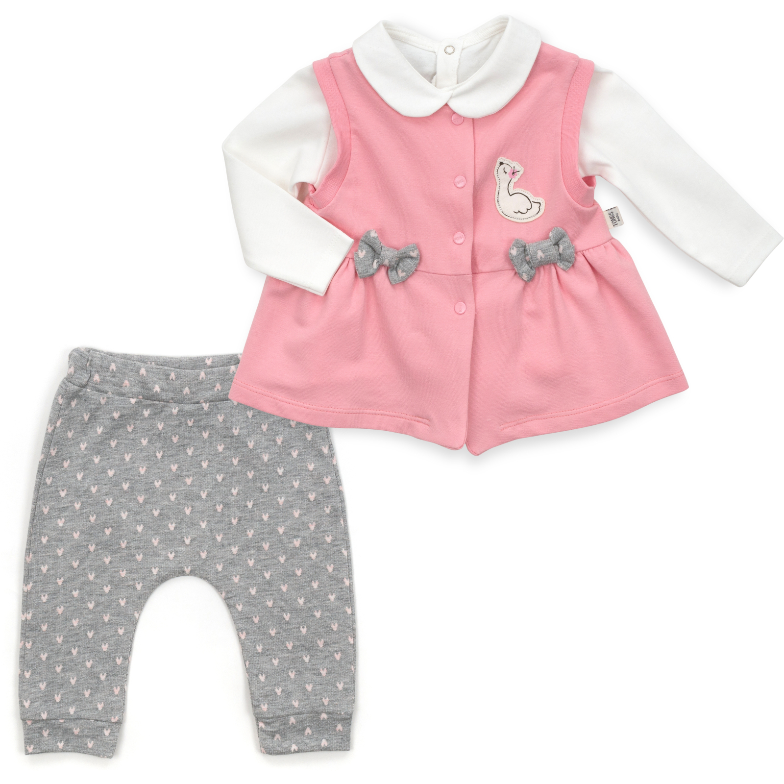 Набір дитячого одягу Tongs з бантиками (2624-86G-pink)