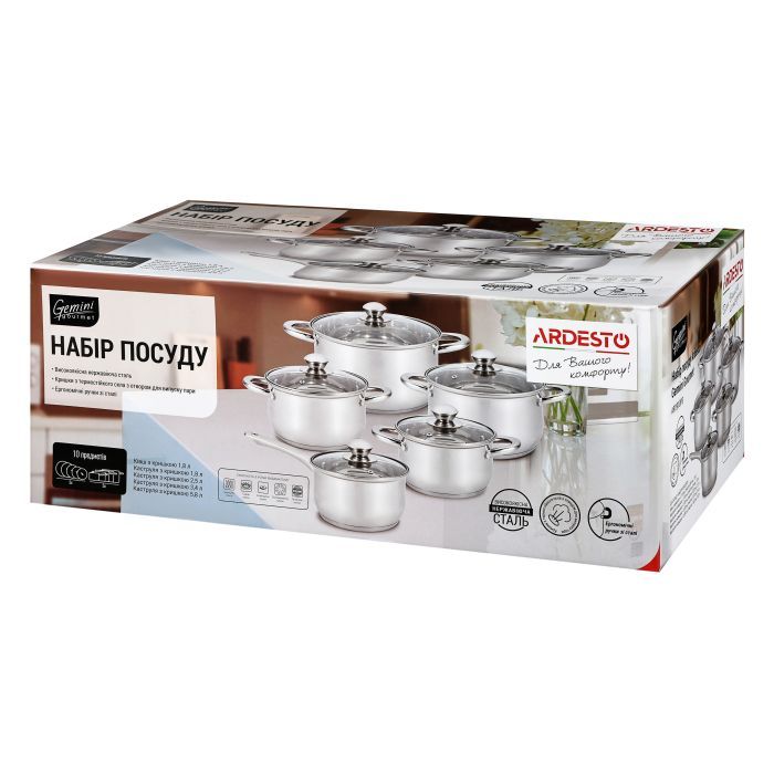 Набор посуды ARDESTO Gemini Gourmet 10 предметов (AR1910PS) изображение 4