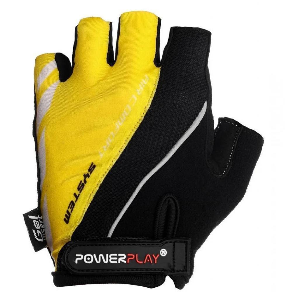 Велоперчатки PowerPlay 5024 Black/Yellow L (5024D_L_Yellow) изображение 2