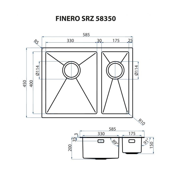 Мийка кухонна Minola FINERO SRZ 58350 зображення 9
