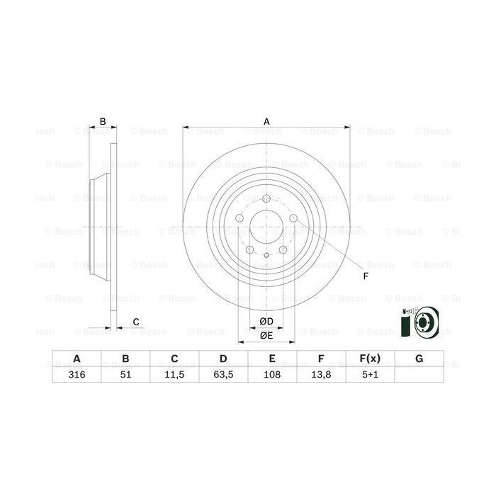 Тормозной диск Bosch 0986479D86 изображение 5
