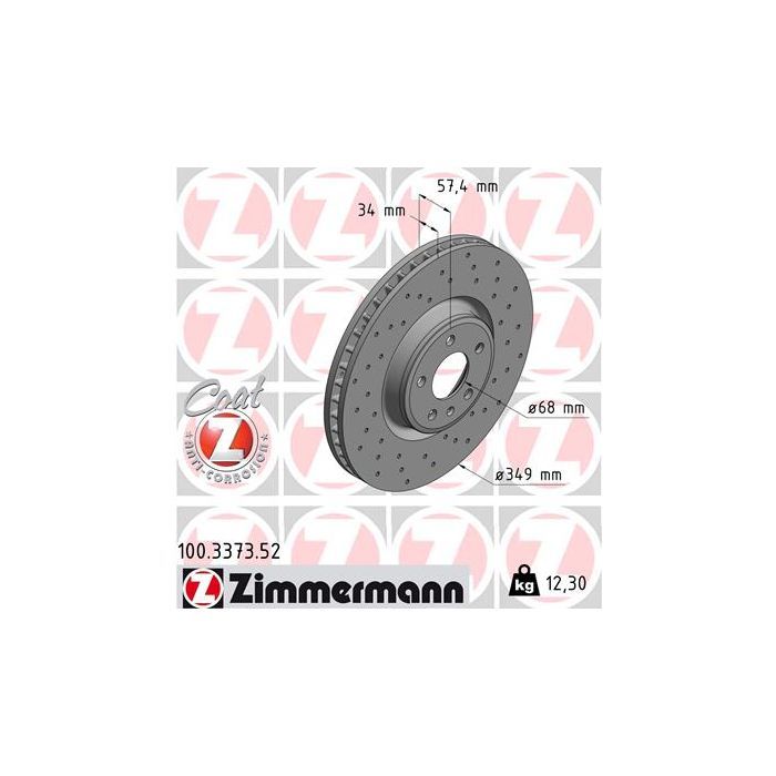 Тормозной диск ZIMMERMANN 100.3373.52