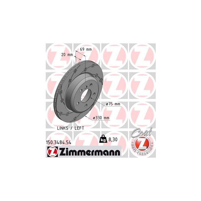 Тормозной диск ZIMMERMANN 150.3484.54