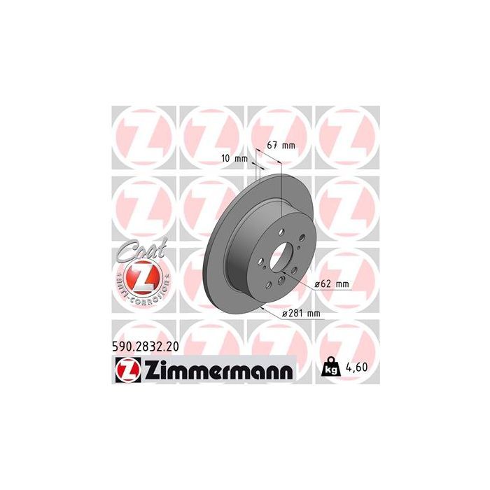 Тормозной диск ZIMMERMANN 590.2832.20