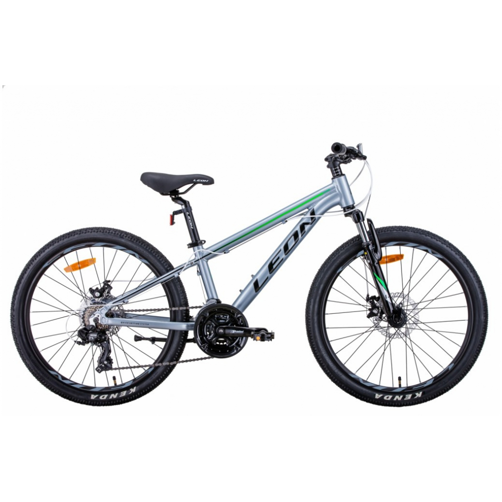 Велосипед Leon 24" JUNIOR AM DD рама-12" 2021 Silver/Black (OPS-LN-24-070)