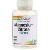 Минералы Solaray Цитрат Магния, 400 Мг, Magnesium Citrate, Solaray 180 Капсул (SOR-37402)