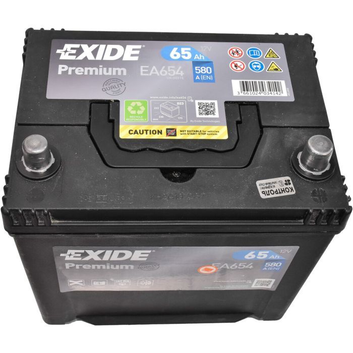 Аккумулятор автомобильный EXIDE PREMIUM 65A (EA654) изображение 2