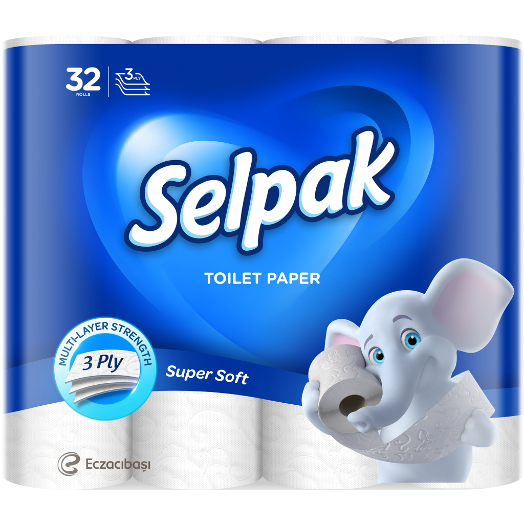 Туалетная бумага Selpak 3 слоя 32 рулона (8690530284463)