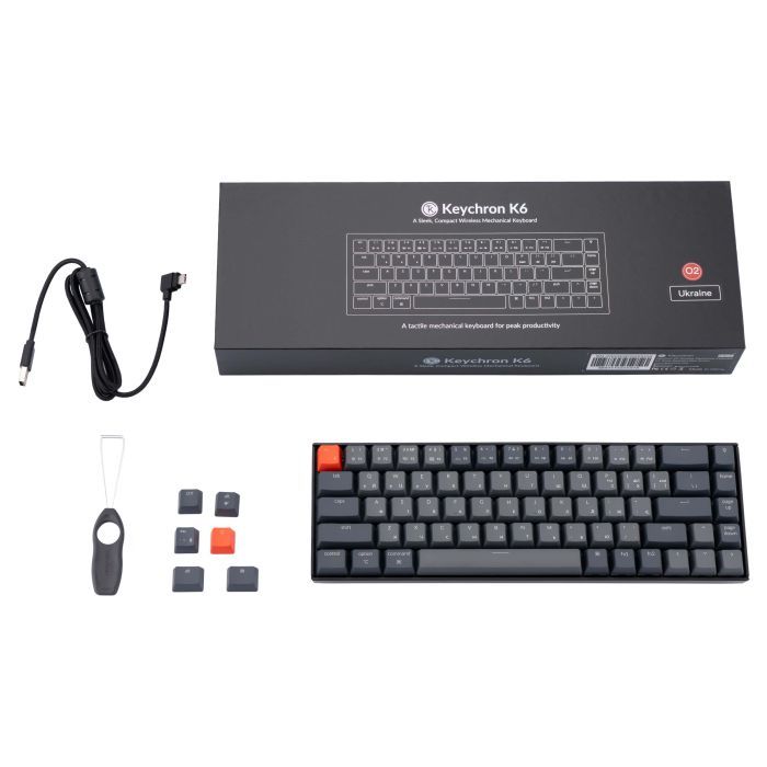 Клавіатура Keychron K6 68 Key Aluminum Frame Hot-Swap RGB Blue (K6W2_KEYCHRON) зображення 11