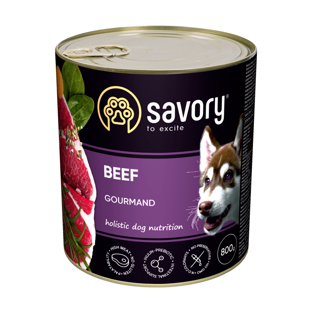 Консервы для собак Savory Dog Gourmand говядина 200 г (4820232630426)