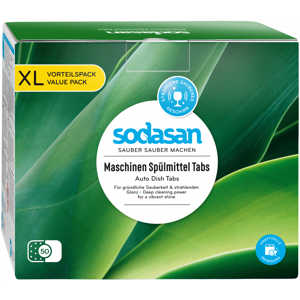 Таблетки для посудомоечных машин Sodasan органические 50 шт. (4019886024563)