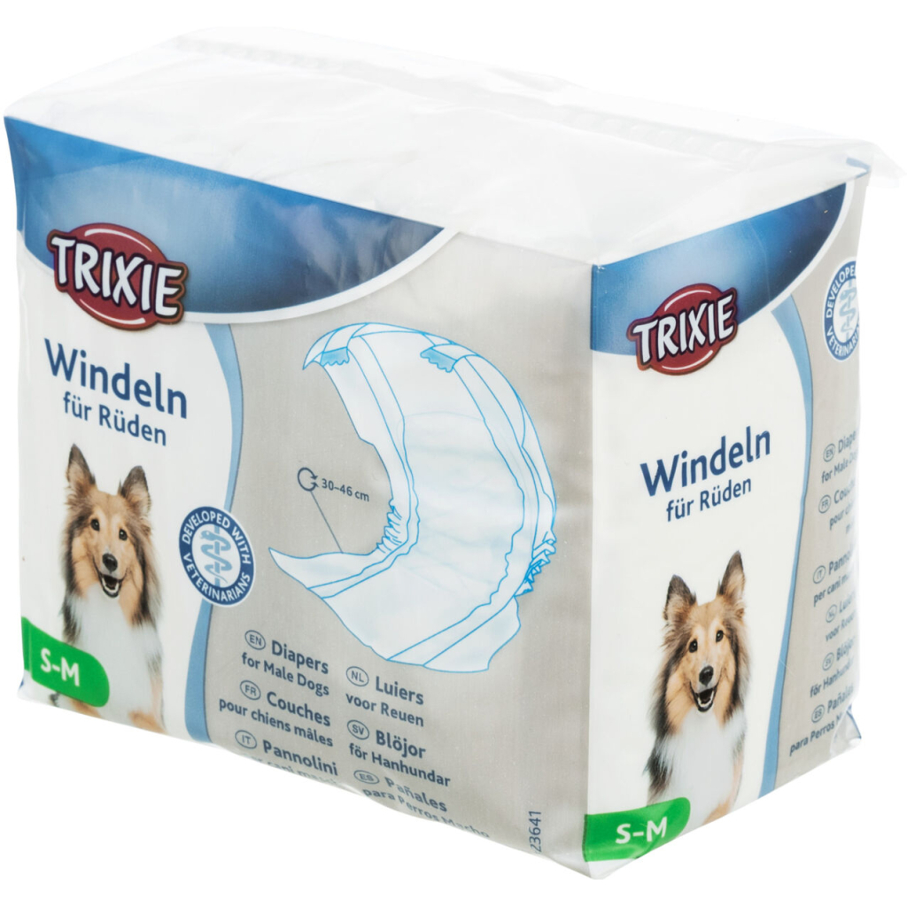 Подгузники для животных Trixie для собак (кобелей) S-M 30-46 см 12 шт (4011905236414)
