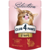 Влажный корм для кошек Club 4 Paws Selection Плюс Полоски с кроликом в соусе 85 г (4820215368087)