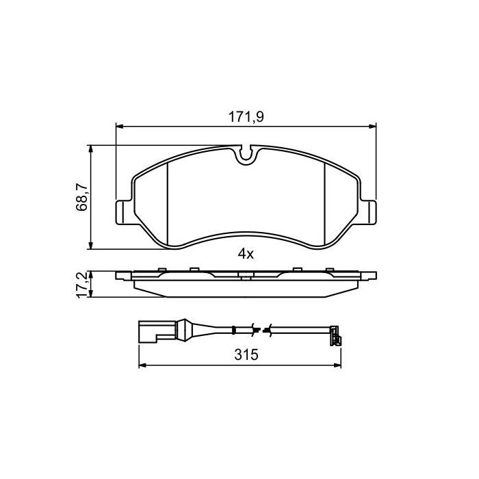 Гальмівні колодки Bosch 0986494844 зображення 3