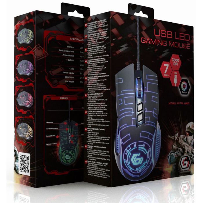 Мишка Gembird MUSG-RGB-01 USB Black (MUSG-RGB-01) зображення 7