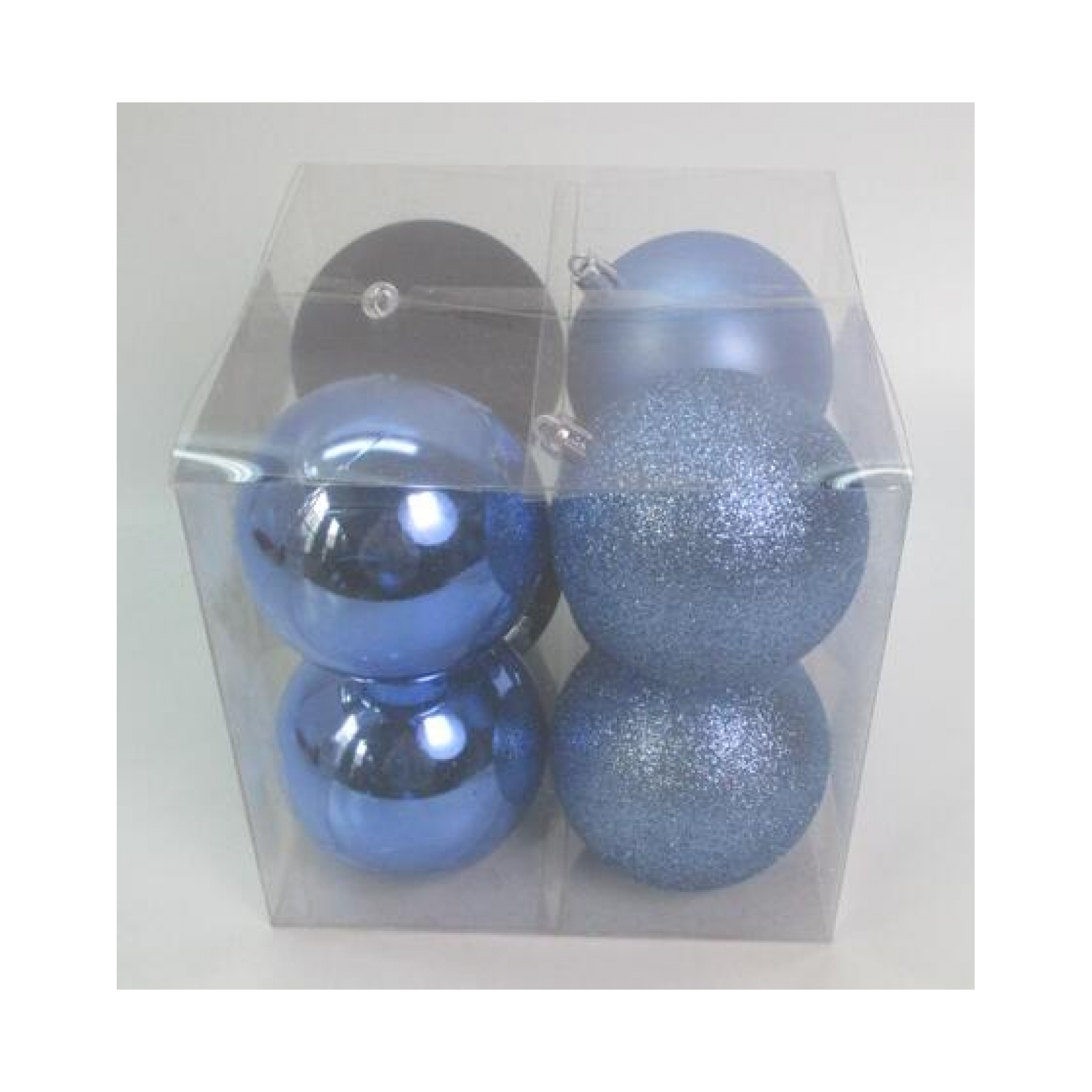 Ялинкова іграшка Novogod`ko 8 шт блакитний mix 8 см (974417)