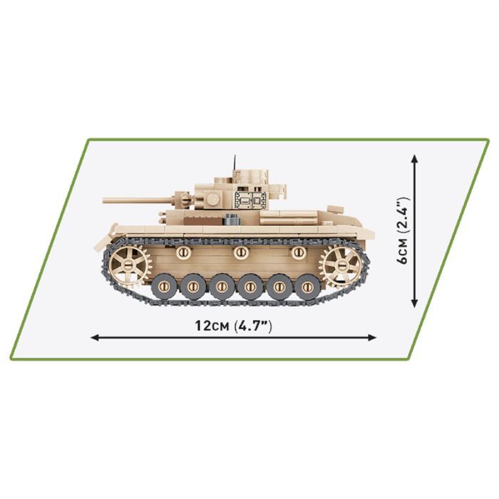 Конструктор Cobi Вторая Мировая Война Танк Panzer III, 292 деталей (COBI-2712) изображение 5