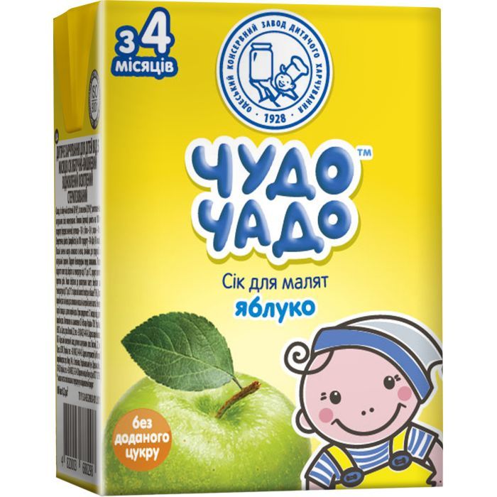 Сок детский Чудо-Чадо Яблочный осветленный 0.2 л (4820003687703)