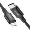 Дата кабель USB-C to Lightning 1.0m US1713A Nickel Plating ABS Shell Black Ugreen (60751)