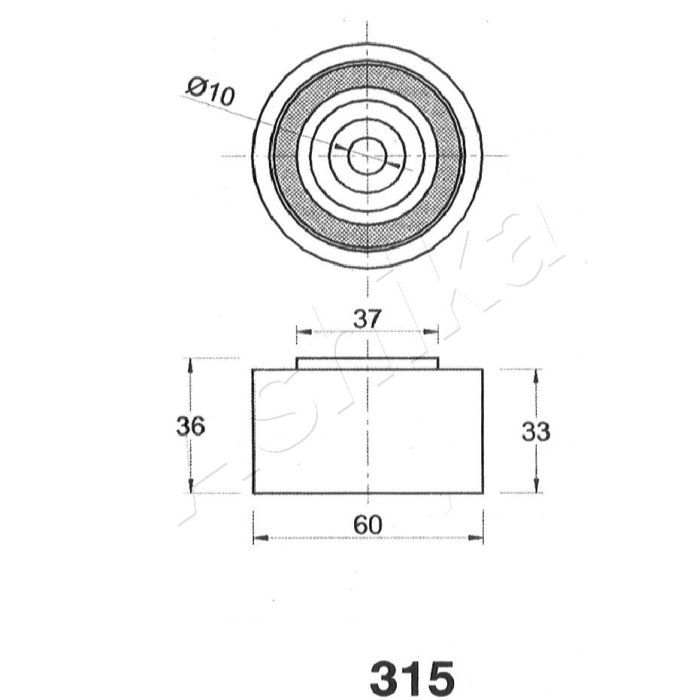 Ролик натягувача ременя ASHIKA 45-03-315 зображення 2