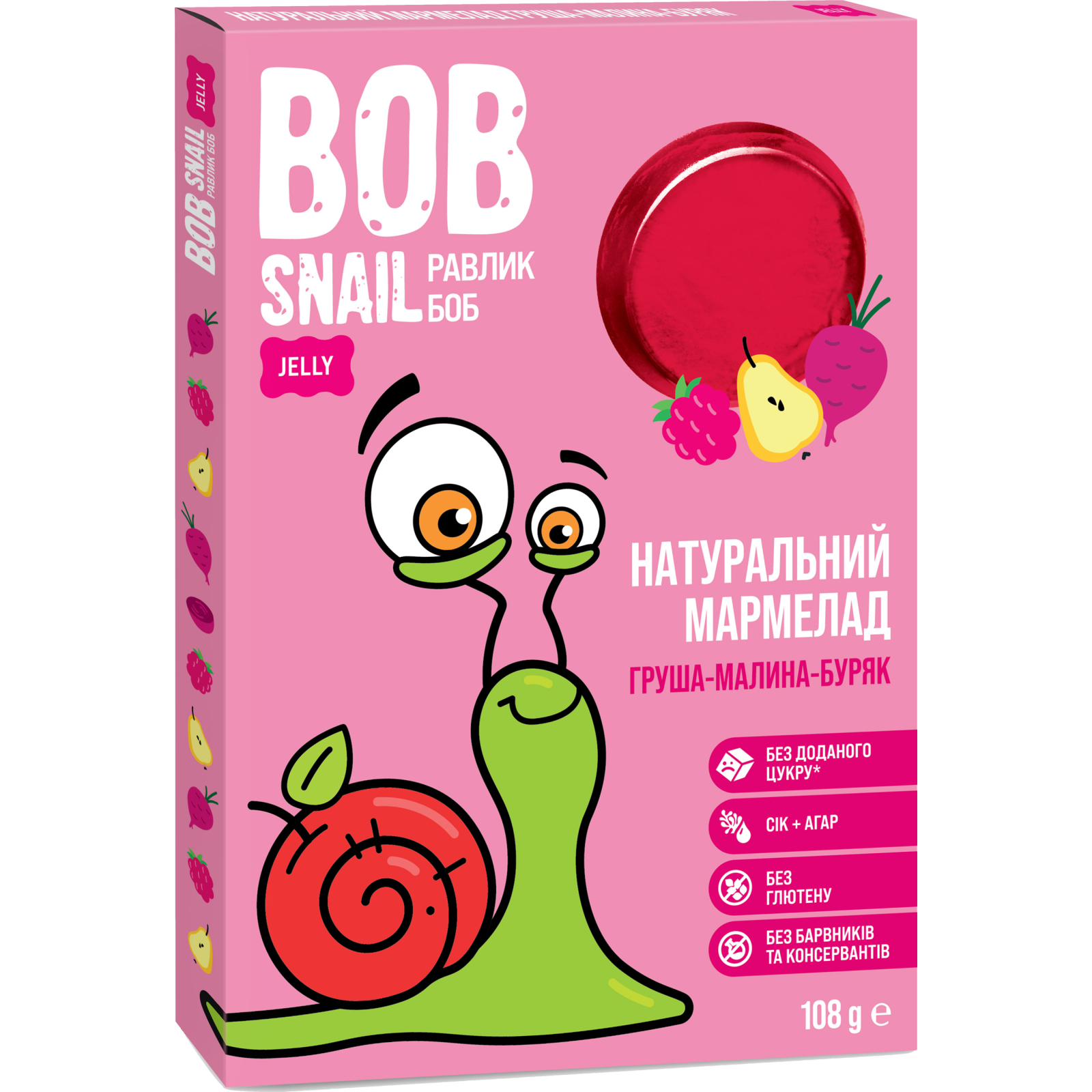 Мармелад Bob Snail Улитка Боб малина-свекла 108 г (4820219341529)