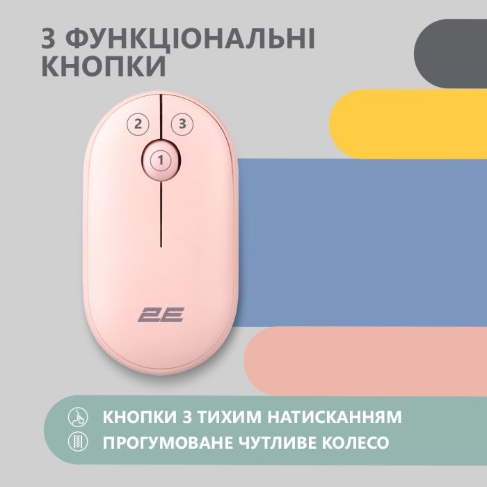 Мишка 2E MF300 Silent Wireless/Bluetooth Graphite Black (2E-MF300WBK) зображення 3