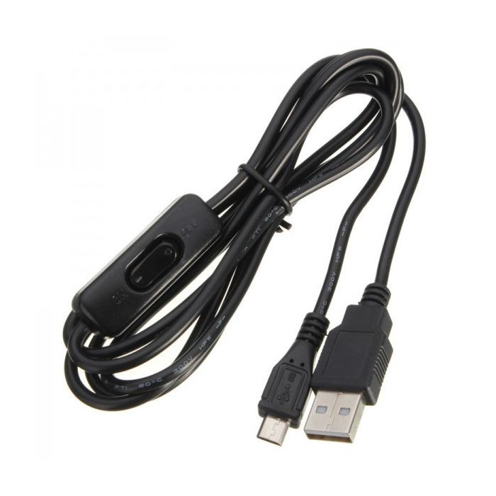 Додаткове обладнання для Мікро ПК Raspberry Pi кабель USB Type C з вимикачем, 1.5м для Pi 4B (RA607)