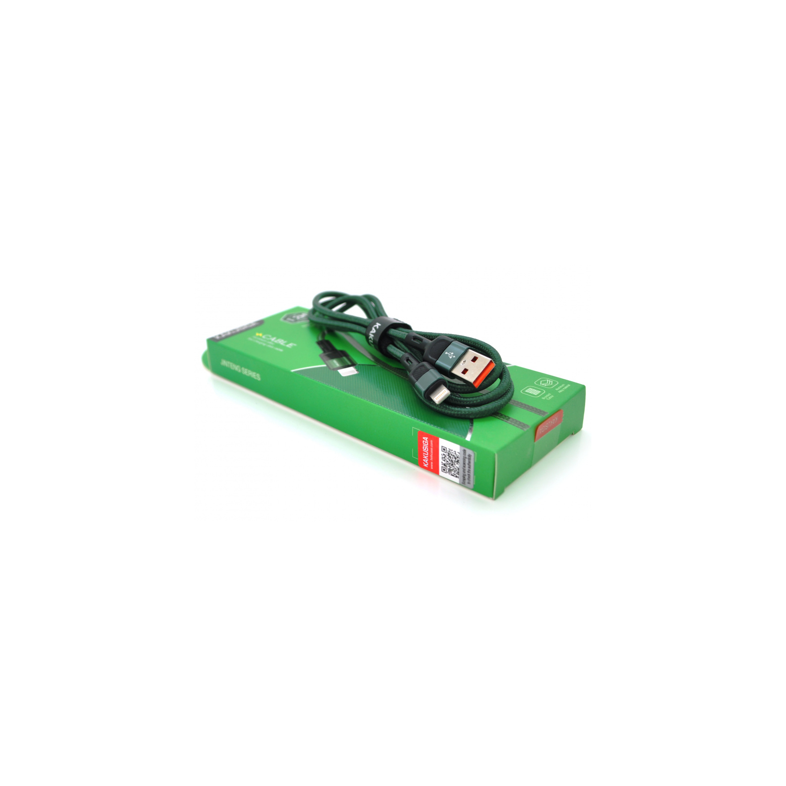 Дата кабель USB 2.0 AM to Lightning 1.2m KSC-458 JINTENG Green iKAKU (KSC-458-G-L)
