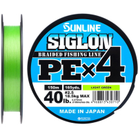 Фото - Леска и шнуры Sunline Шнур  Siglon PE н4 150m 2.5/0.270mm 40lb/18.5kg Light Green (1658.0 